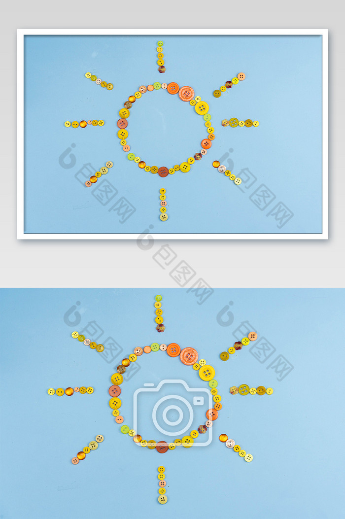 纽扣装饰的太阳摄影图图片图片