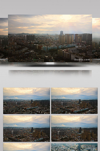 深圳市清晨朦胧城市航拍图片