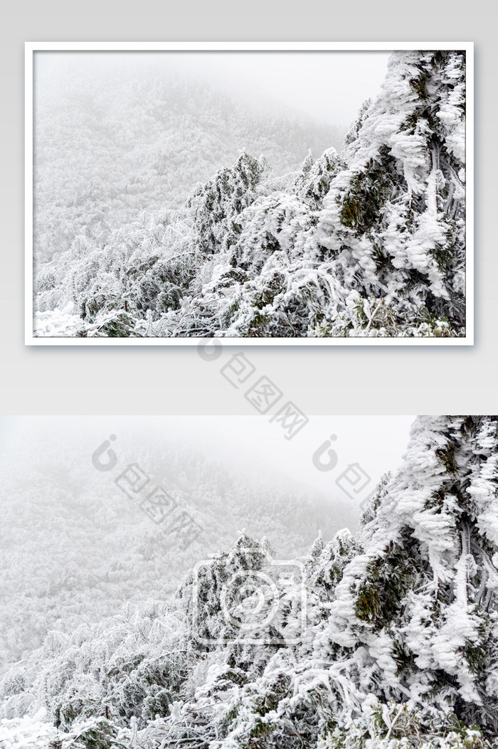 冬季雪中的长白山图片图片