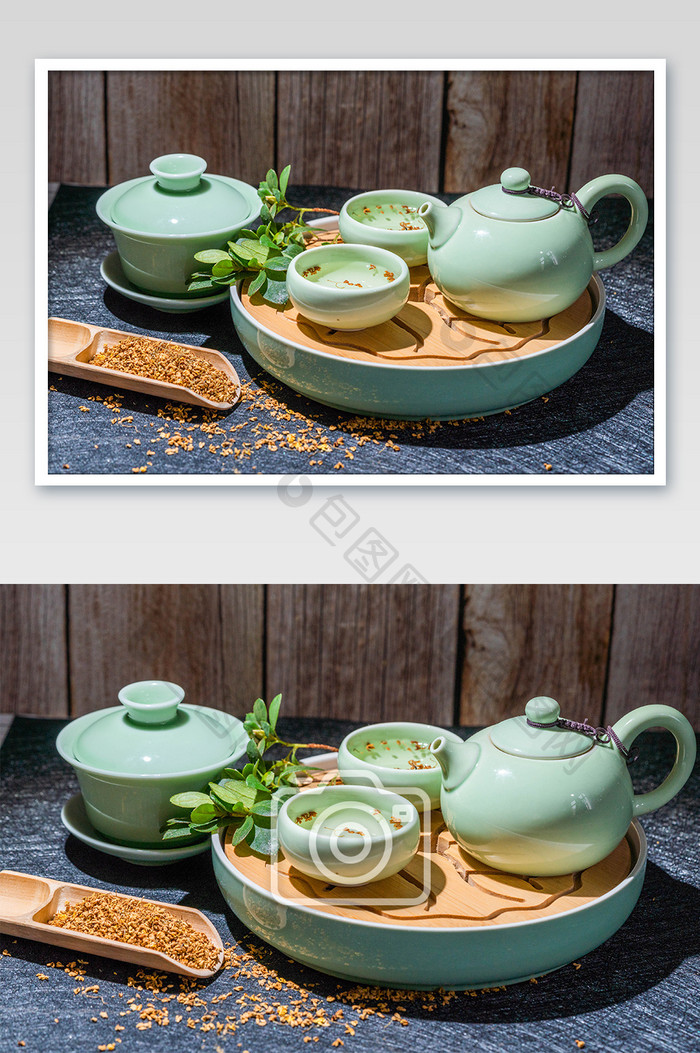 桂花茶饮品摄影图