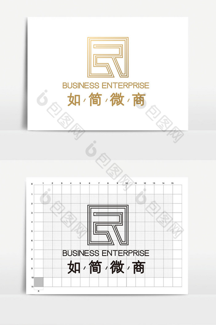 R字母电商微商logoVI图片图片