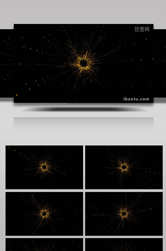 4K金色粒子四射动画舞台背景图片