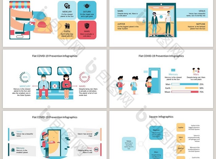 卡通流感商务通用40页PPT图表合集