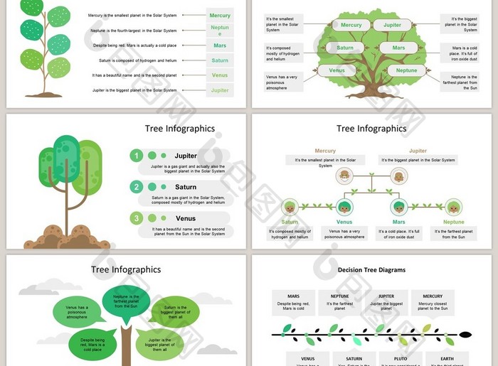 树木商务通用40页PPT图表合集