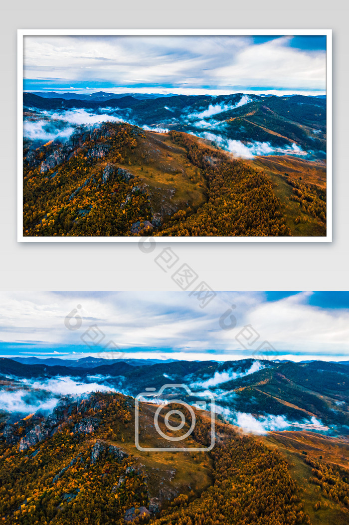 阿尔山同心天池山脉秋色图片图片