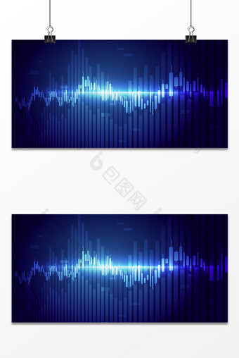 简约蓝色商务科技数据图表背景图片