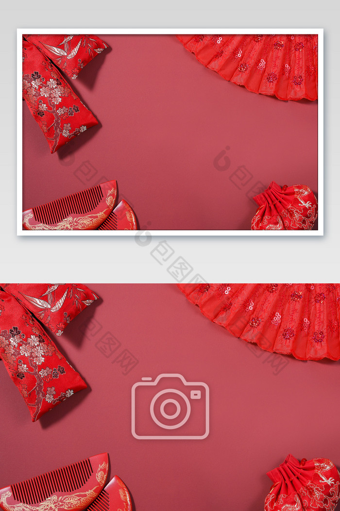 婚庆节日红色饰品素材图片图片