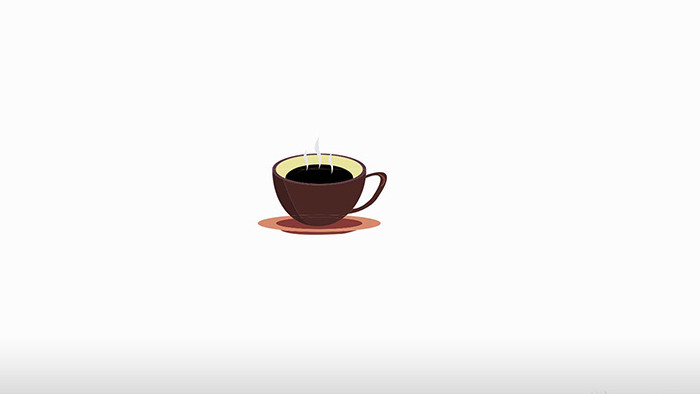 包图卡通风扁平自带小动效黑咖啡MG动画