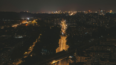 震撼夜景车流光流延时4k视频