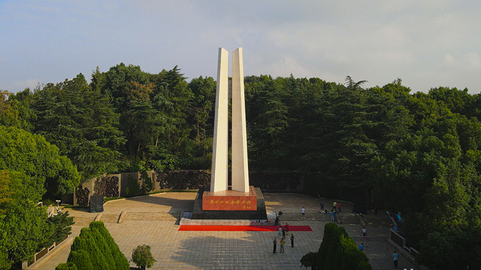 杭州市历史革命烈士纪念碑航拍4k视频