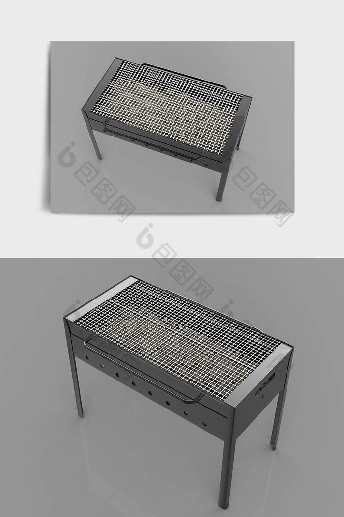 黑色简约金属家居日用品烧烤架C4D模型