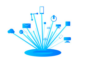 蓝色放射科技图标