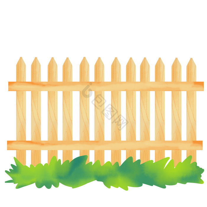 草地围栏栅条篱笆图片