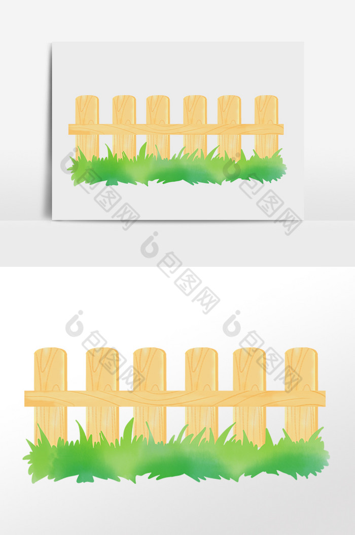 草地木质栅栏围栏图片图片