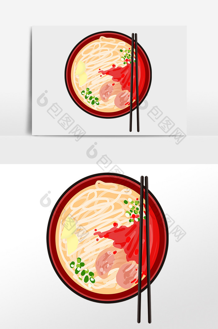 卡通美味牛肉拉面