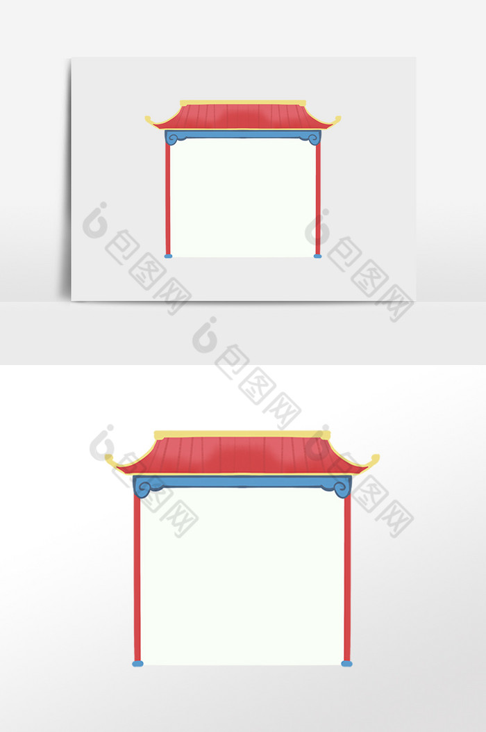 中式建筑门楼边框图片图片