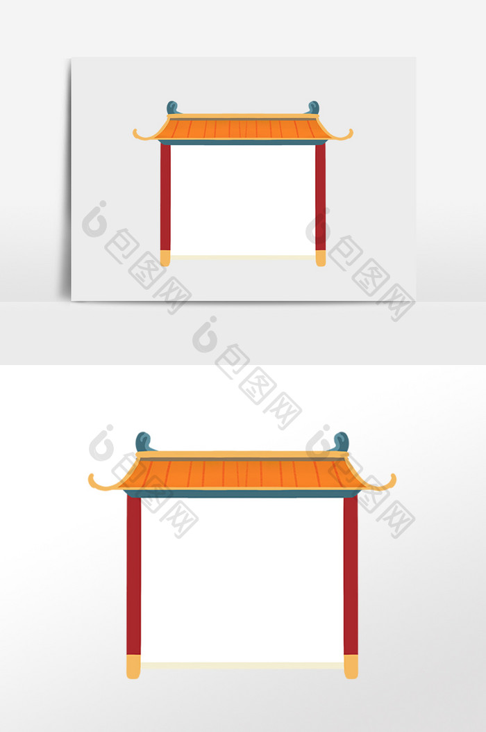 中式建筑门楼牌楼边框