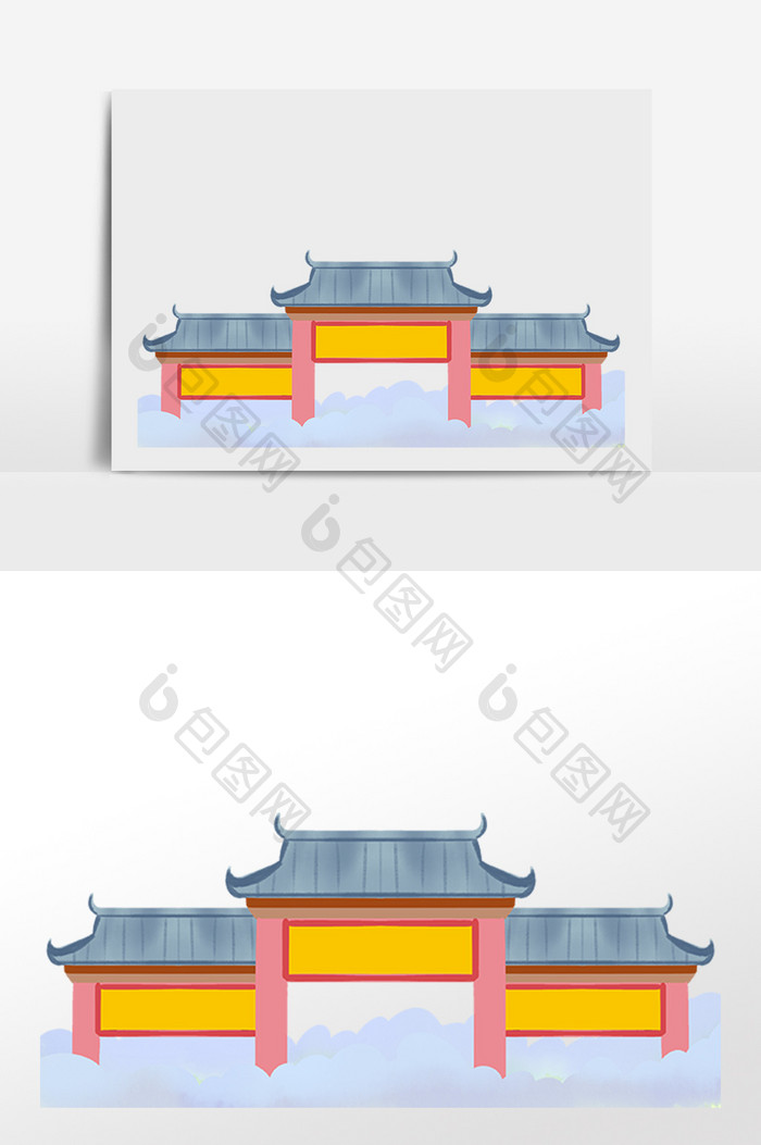 中式建筑牌楼底边