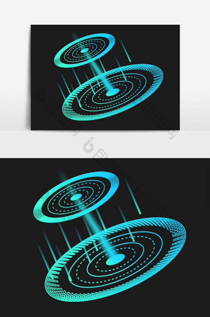 商务科技环形炫光图形