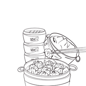 蒸饺的画法图片