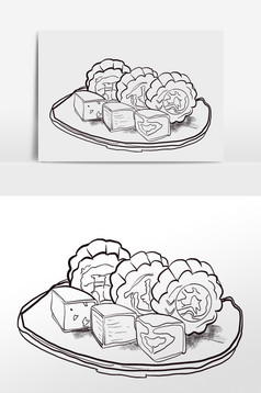 线描国风美食