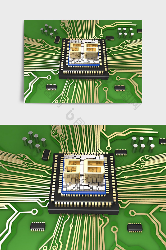 C4D科技芯片模型