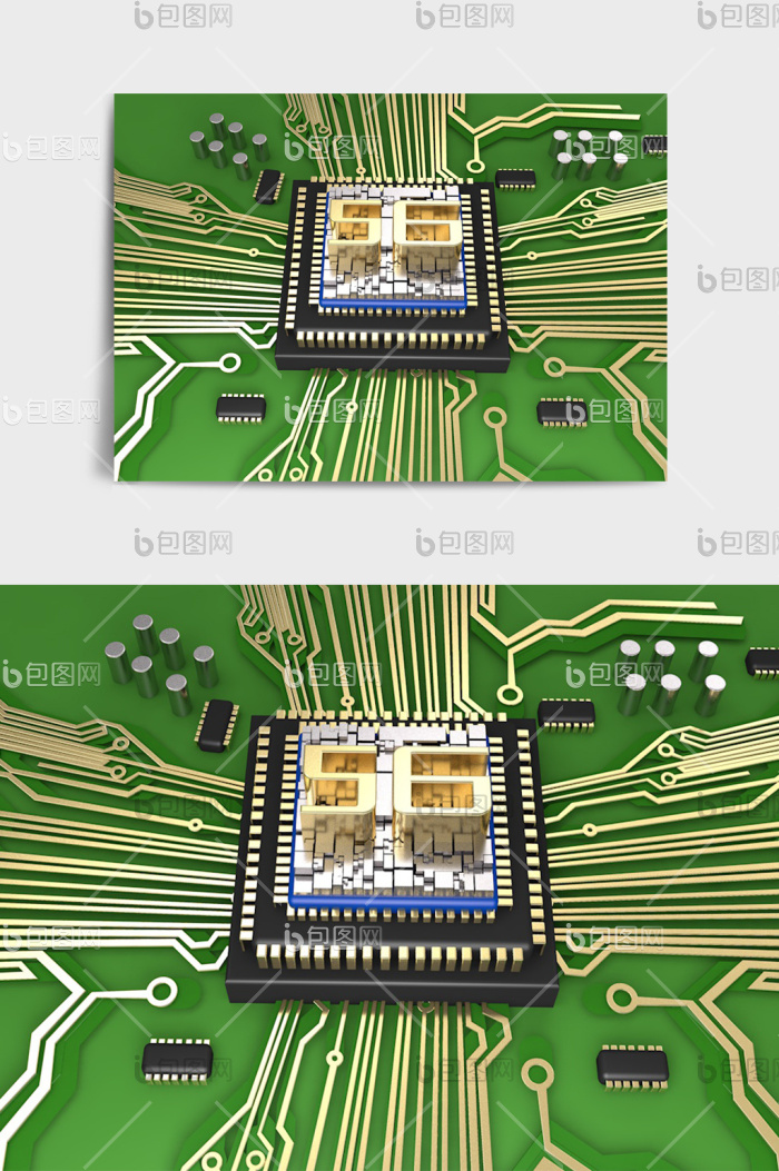 【c4d科技芯片模型】图片下载-包图网