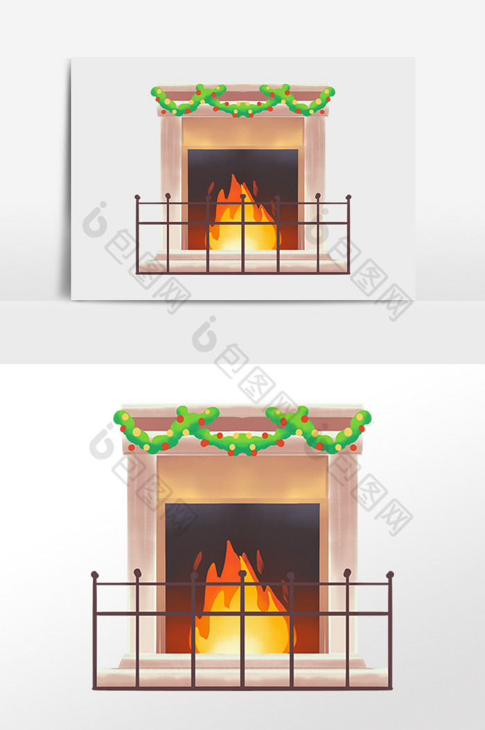 圣诞节圣诞壁炉劈柴图片图片