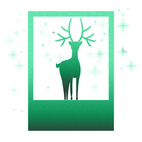 森系鹿照片装饰画