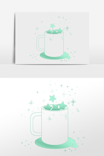 卡通森系水杯装饰画