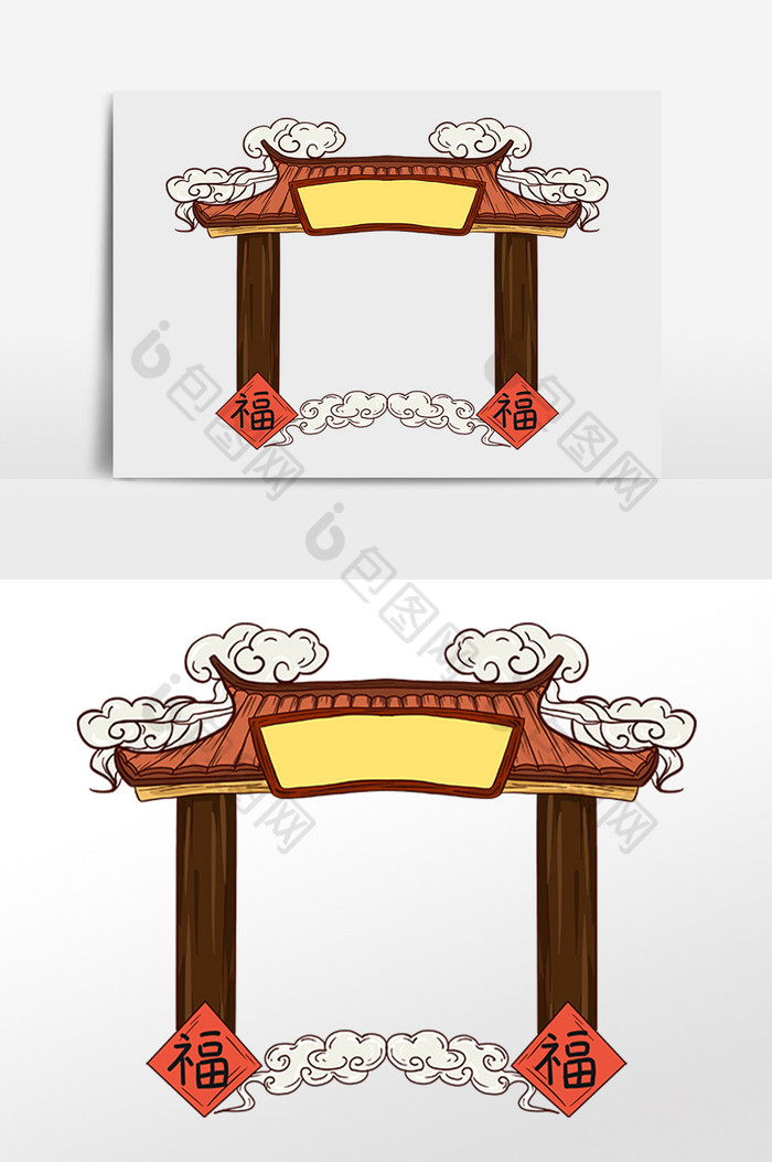 新年新春古风门头图片图片