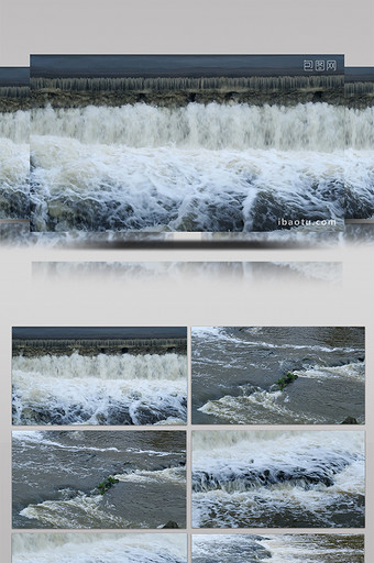 4k湍急的河流河水实拍图片
