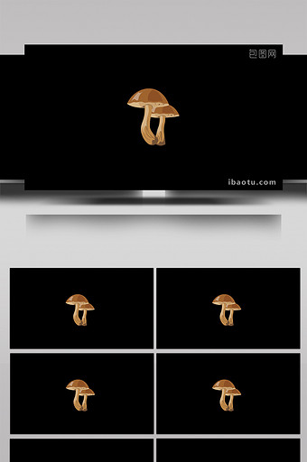 扁平画风蔬菜水果类小动效蘑菇MG动画图片