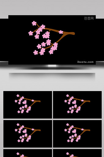扁平画风自然节气小动效立春桃花MG动画图片