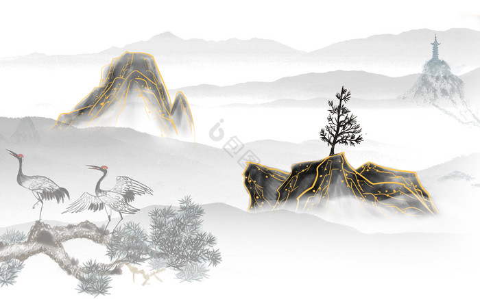 水墨仙鶴圖片PNG去背圖| 矢量圖案素材| 免费下载| Pngtree