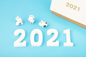 2021年牛年新年创意台历日历图片