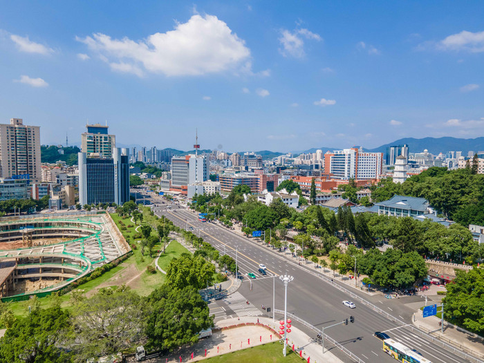 航拍福州城市建筑景观摄影图片