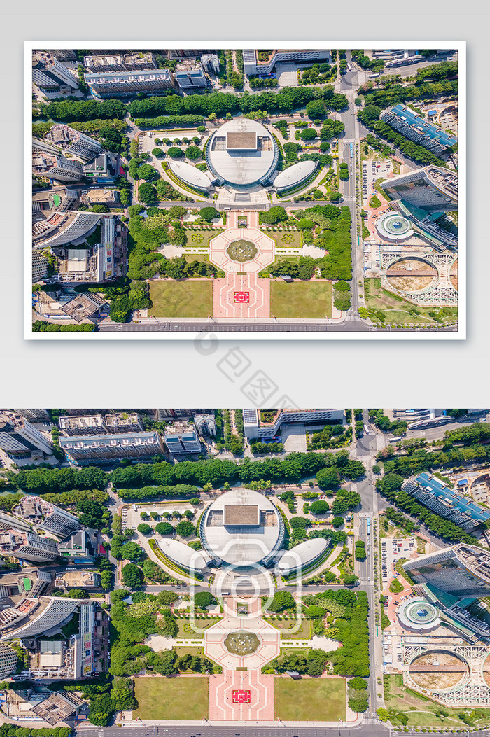 航拍福州地标五一广场景区片