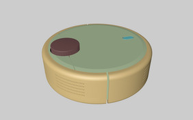 家用电器白模扫地机器人C4D模型