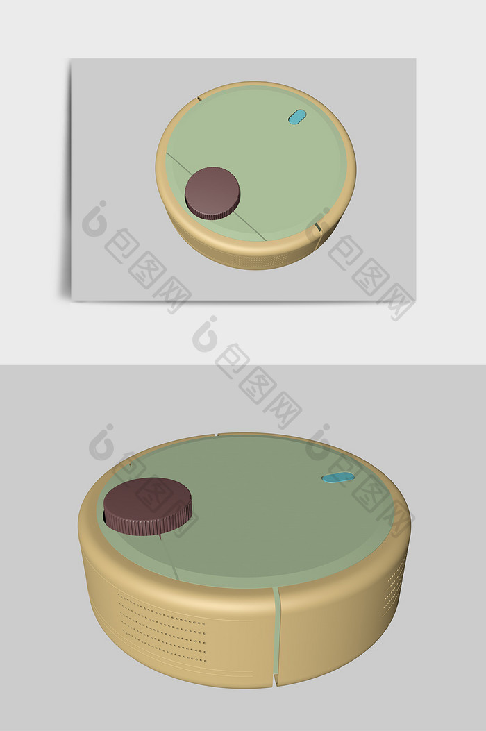 家用电器白模扫地机器人C4D模型