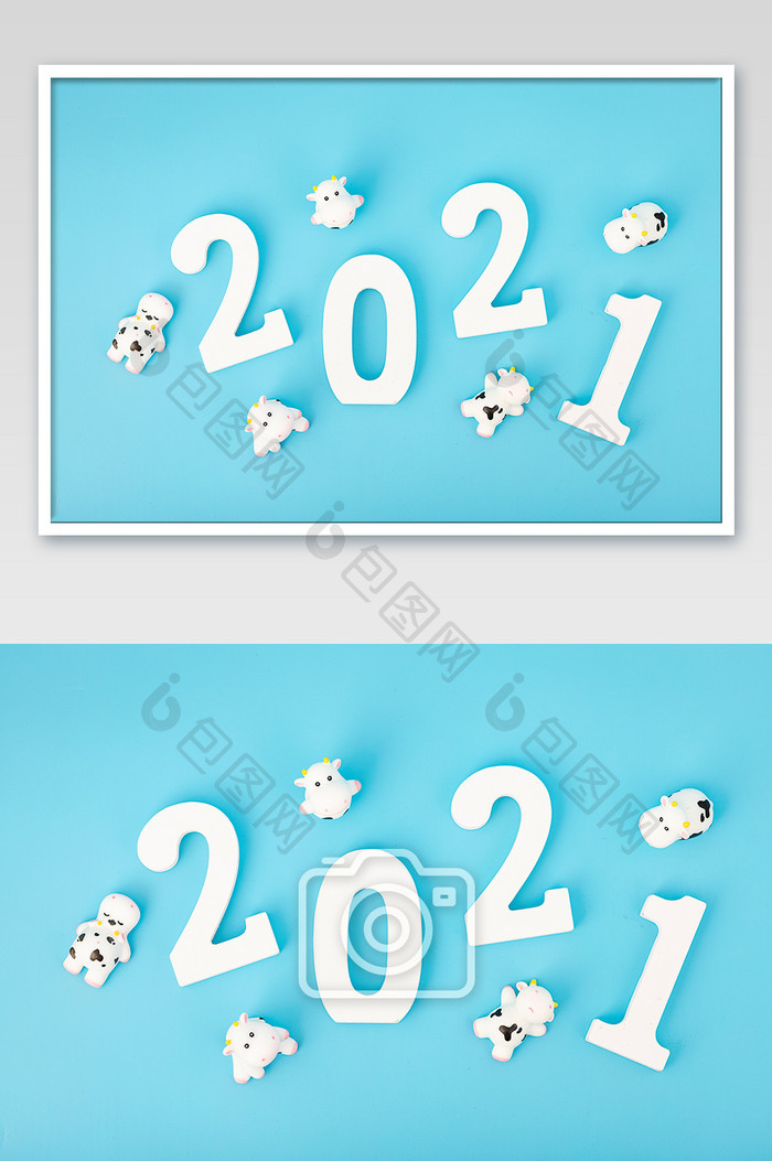 2021新年牛年创意数字背景