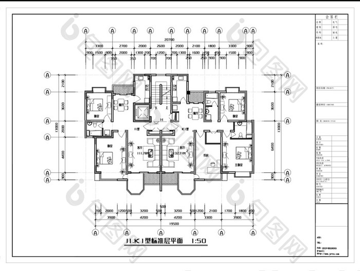 常见CAD住宅楼户型图库三