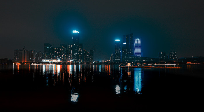 合肥天鹅湖景观夜景图片