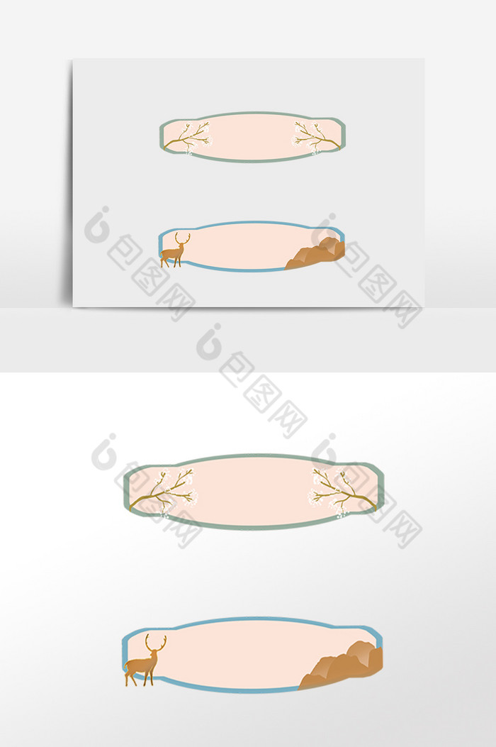 包圖網提供精美好看的中式古風小鹿標題框素材免費下載,本次作品主題