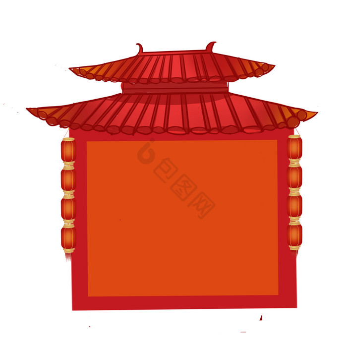 中式古风建筑边框图片
