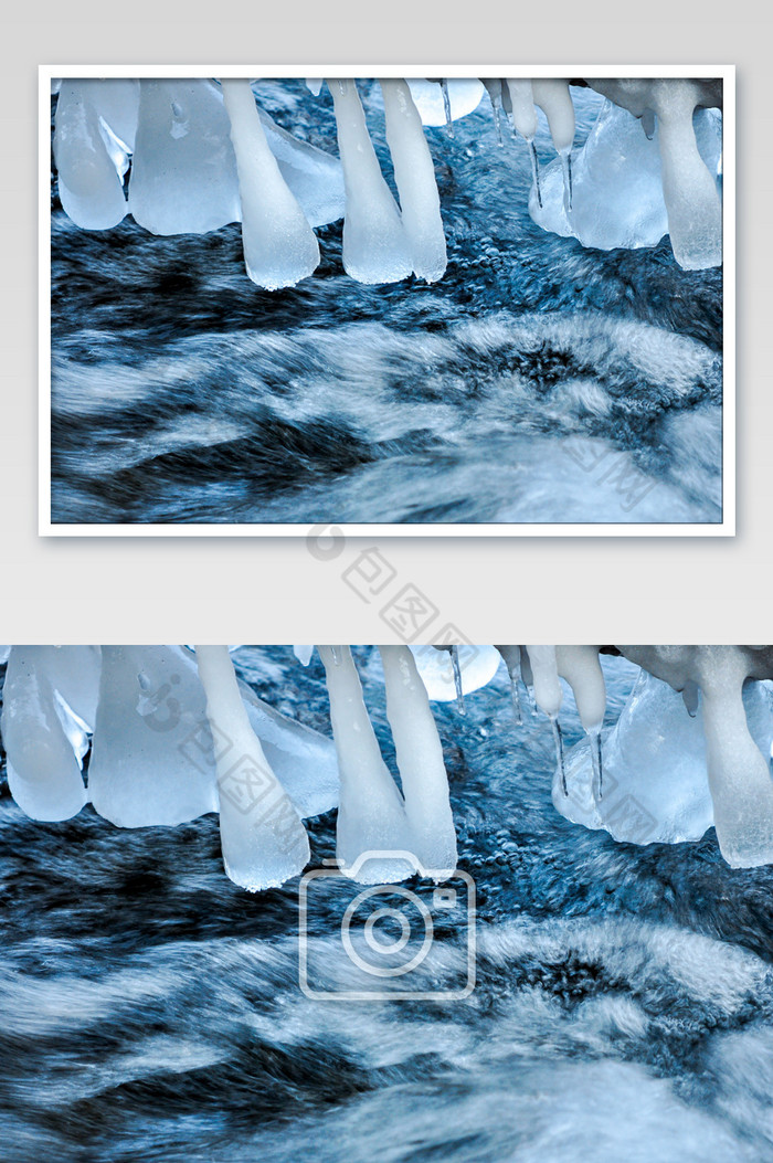寒冷的冬天流水冰挂图片图片