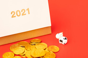 牛年新年2021年红色发财财气创意图