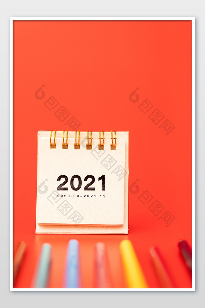 红色主题2021小台历创意背景图
