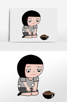 女孩穷吃土表情包图片