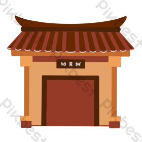 新中式大门扣精美楼王房地产展板农村四合院小院院子农村四合院民居院